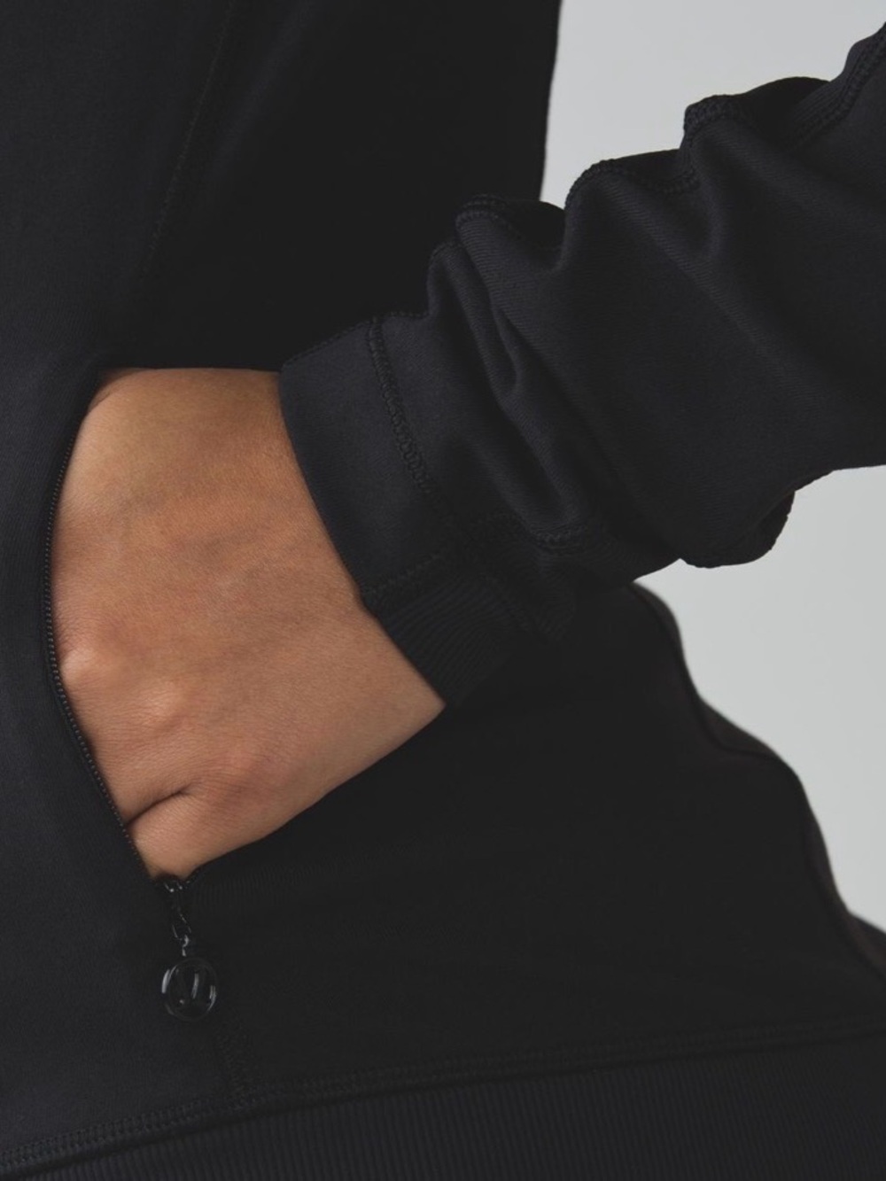 lululemon athletica Black Asymmetrical Zip Jacket Thumbhole Cuffs - Picture 4 of 12